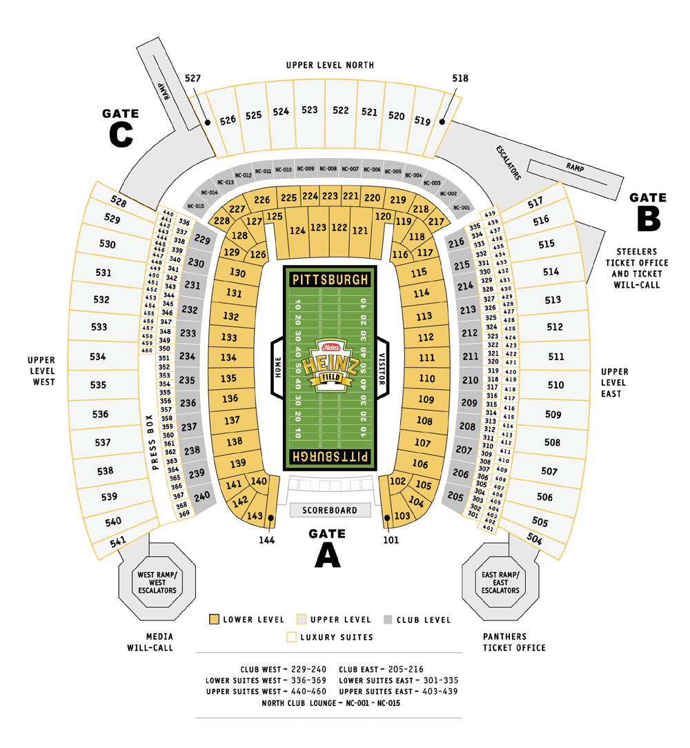 Heinz Field Seating Chart Rows